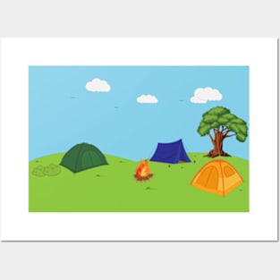 Camping Ilustration Posters and Art